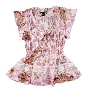 Sunny Taylor Women's Pink Soft Pleated Summer Top size Large ... JH1637203